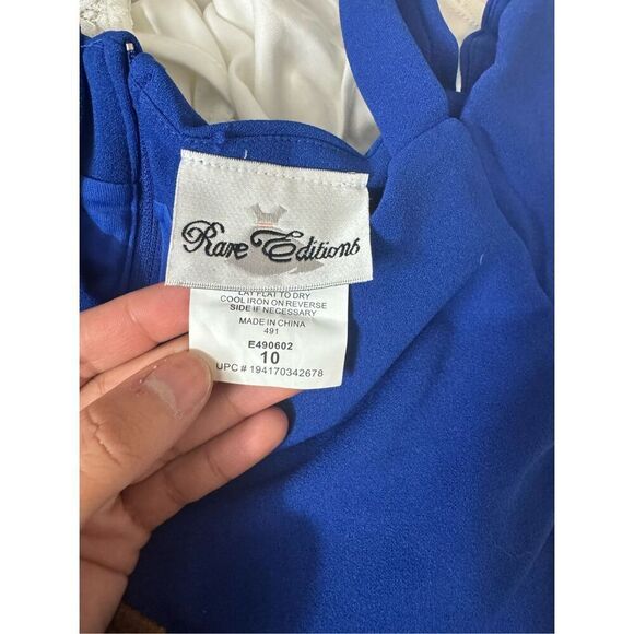 Rare editions blue fit and flare dress size Med - Picture 5 of 10